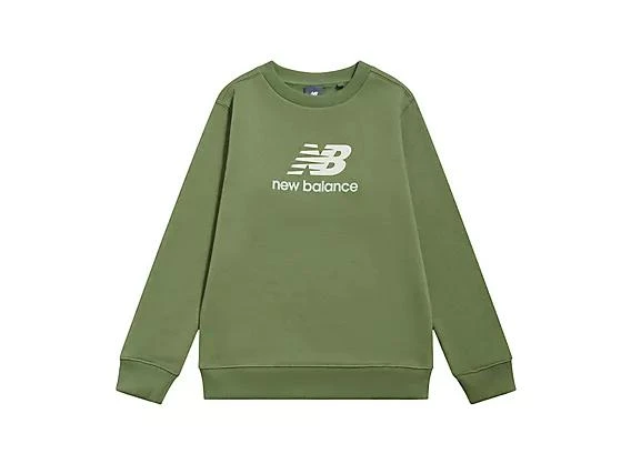 New Balance Brush Back Stacked Logo Crew