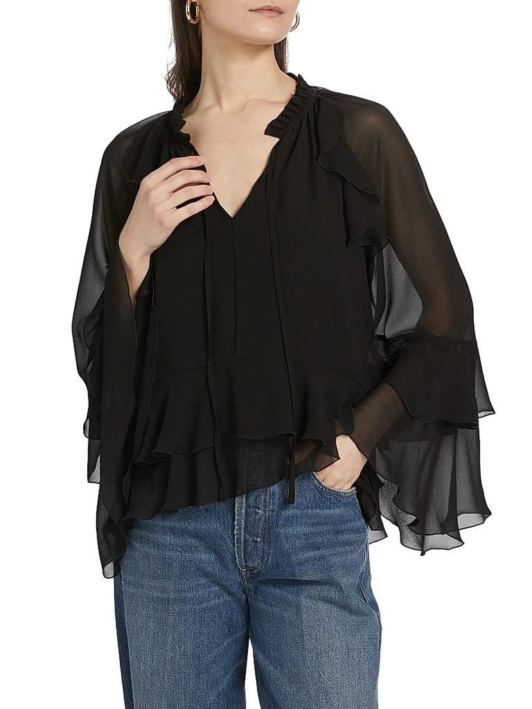 If Only Studio Ruffled Chiffon Long-Sleeve Blouse 3