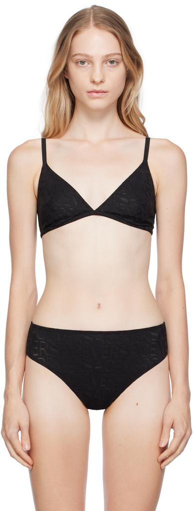 Versace Black Semi-Sheer Bra