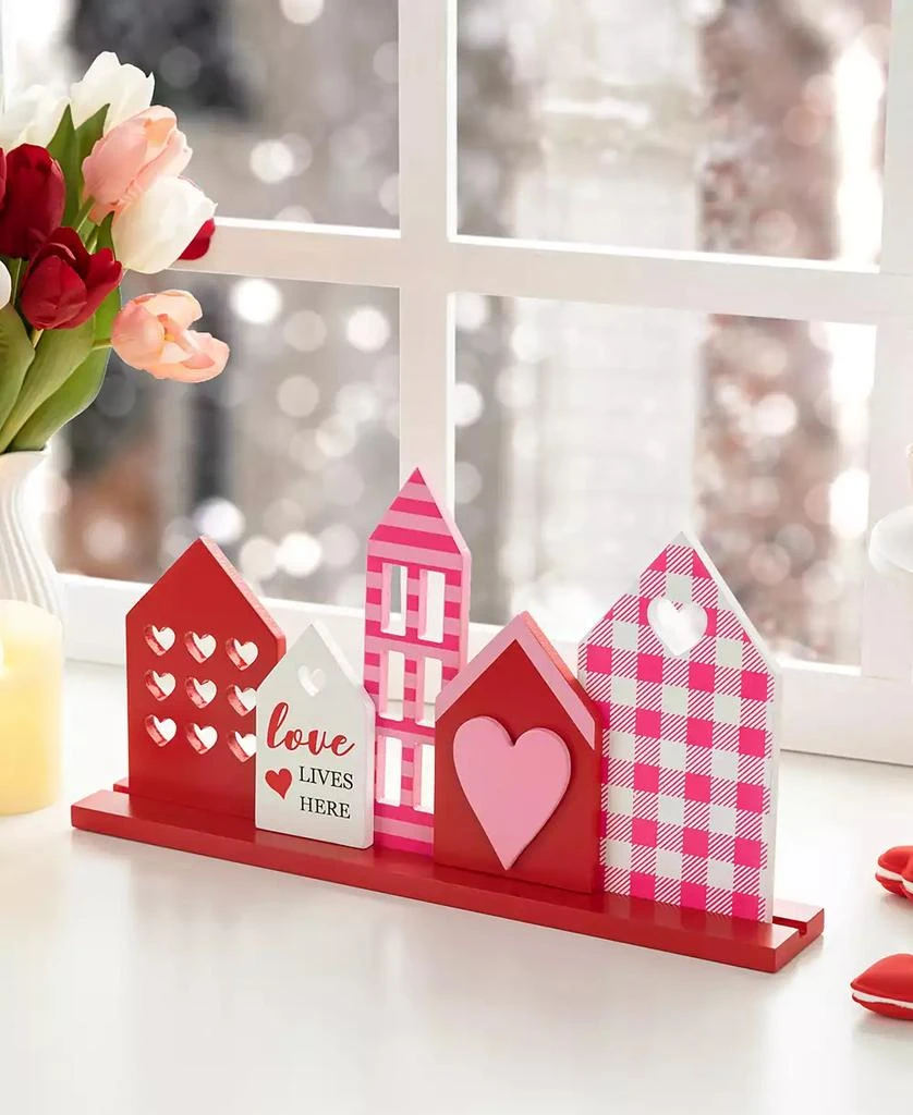 Glitzhome 16" L Valentine's House Wooden Table Decor 6