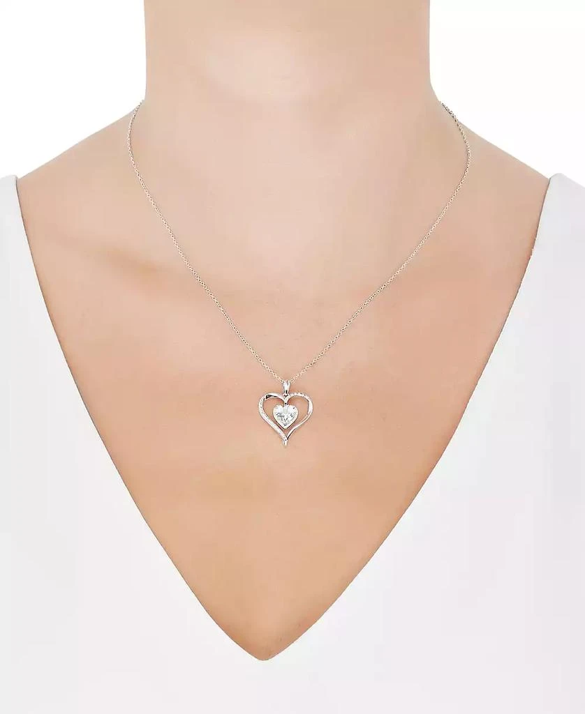 Macy's Birthstone Gemstone & Diamond Accent Heart 18" Pendant Necklace in 14k Gold-Plated Sterling Silver 5