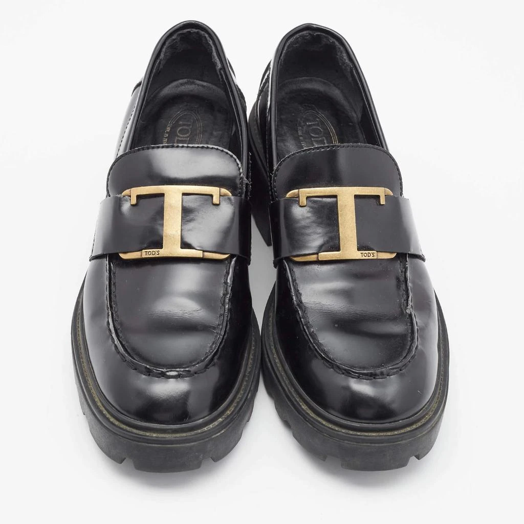 Tod's Tod's Black Leather Platform Loafers Size 37 3