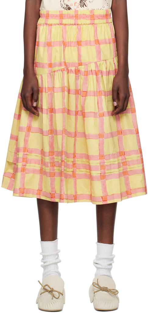 Story mfg. Yellow & Orange Juniper Midi Skirt