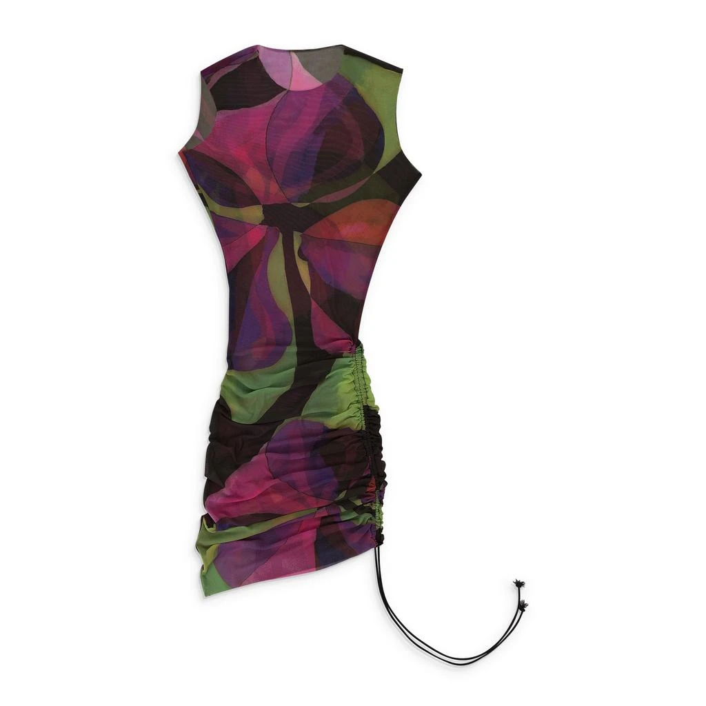 BATSHEVA HEAT WAVE SLEEVELESS RUCHED SINGLE LAYER MULTICOLOR DAY DRESS 3
