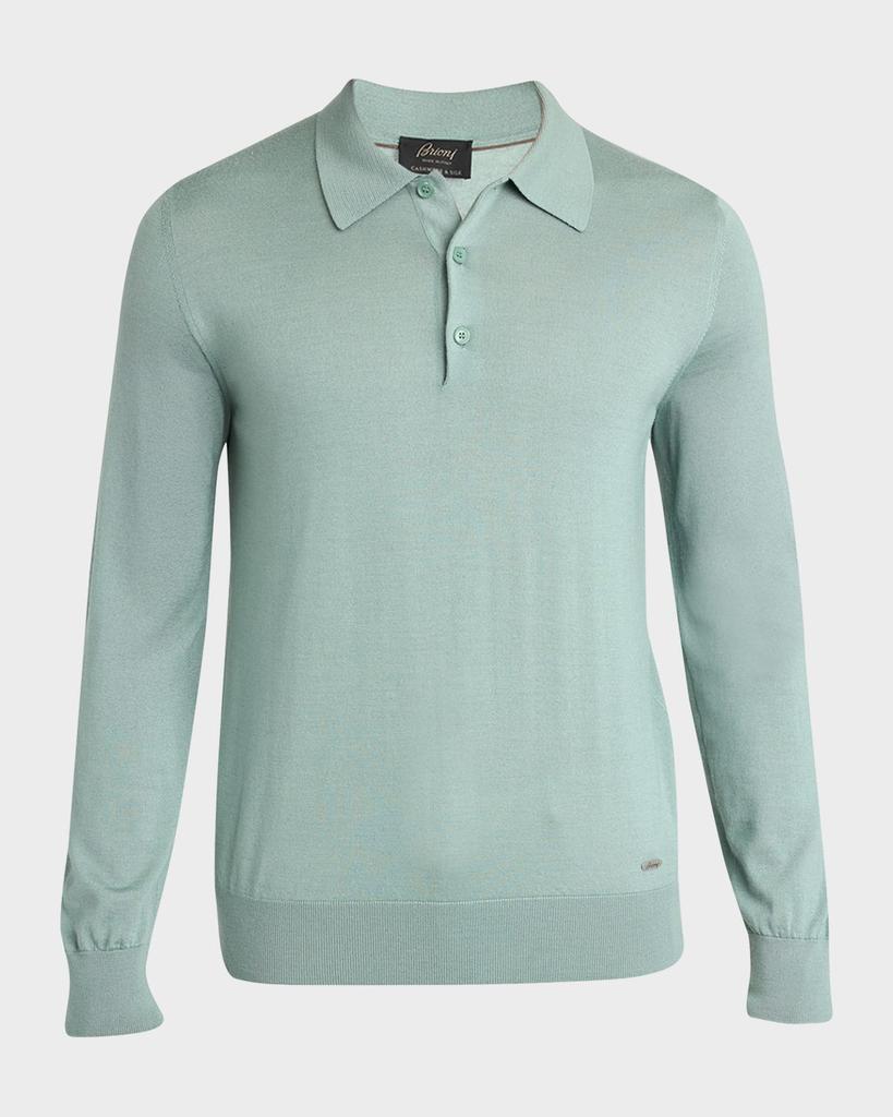 Shop Auralee Super Fine Knit Skipper Polo Shirt on Sale at