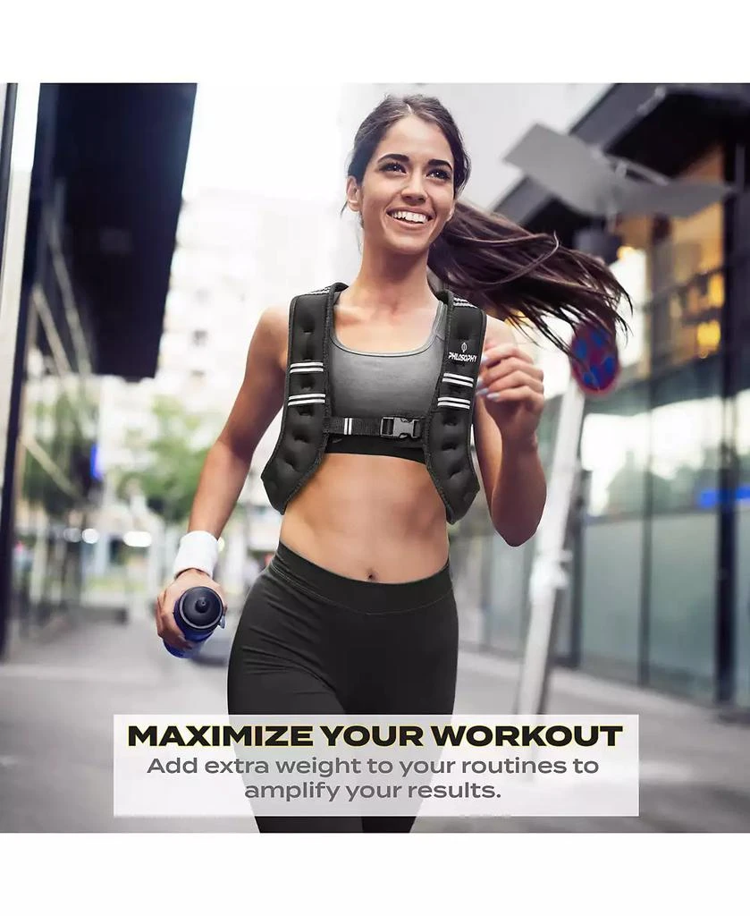 Philosophy Gym Weighted Workout Vest 10 LB, Strength Training Fitness Body Weight Vest 6