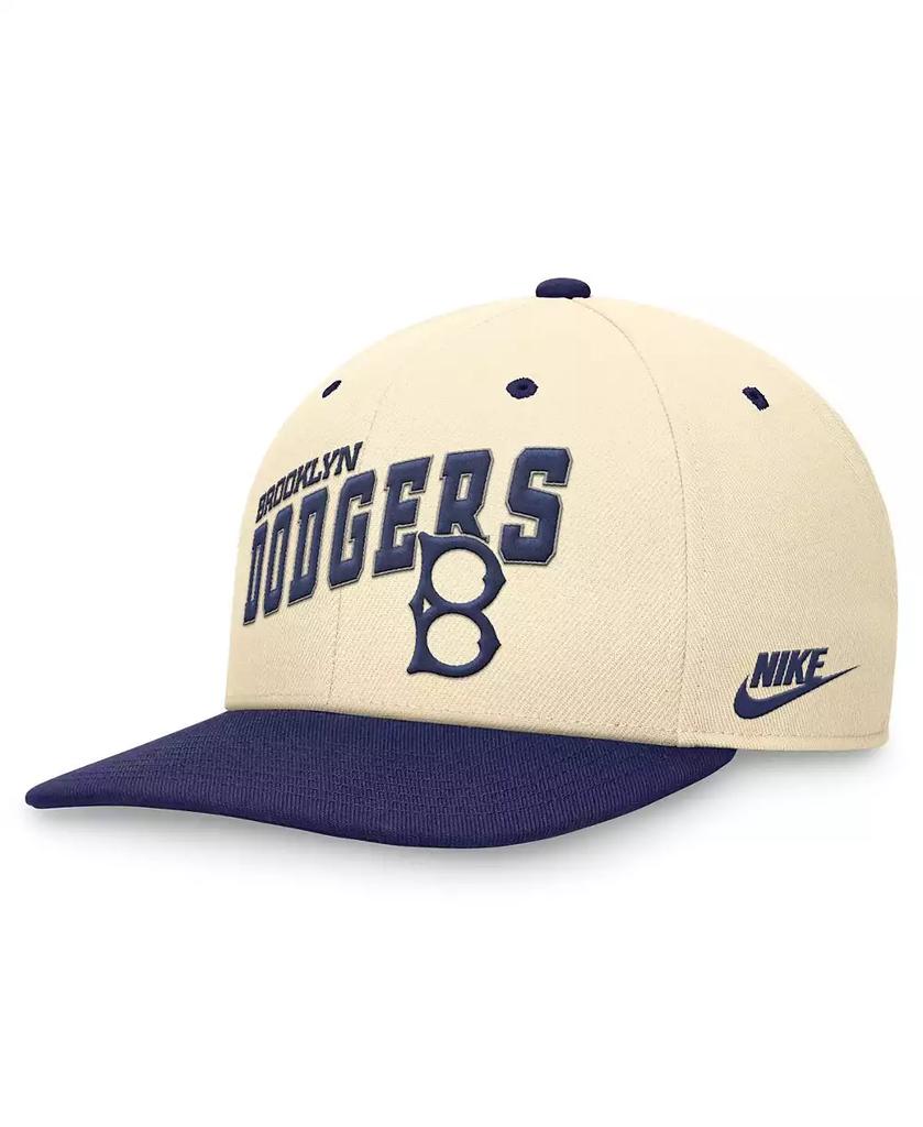 NIKE Men's Cream/Royal Brooklyn Dodgers Rewind Cooperstown Collection Performance Snapback Hat