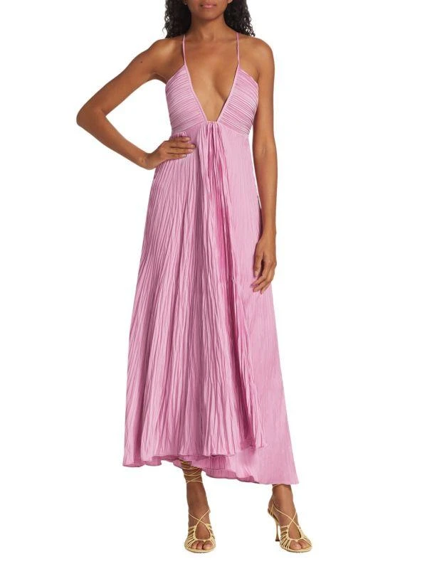 A.L.C. Angelina Asymmetric Pleated Maxi Dress 1