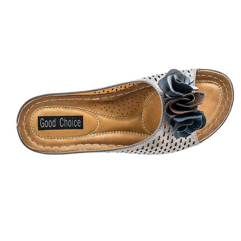 GC SHOES Juliet Pewter Wedge Sandals