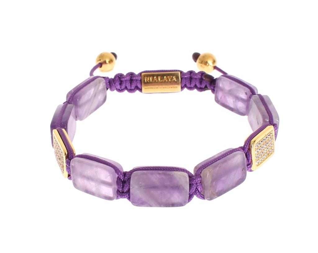 Nialaya CZ Amethyst 18K  925 Women's Bracelet