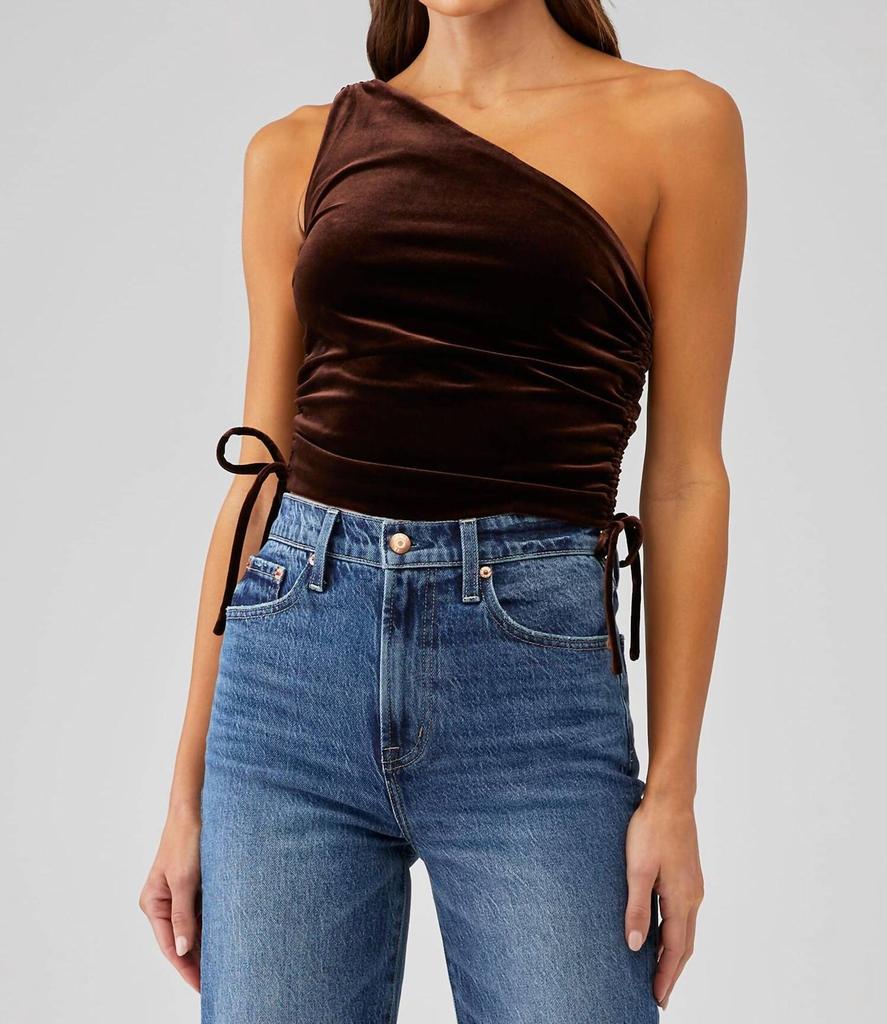 Amanda Uprichard Amanda Uprichard - Ania Velvet One Shoulder Top