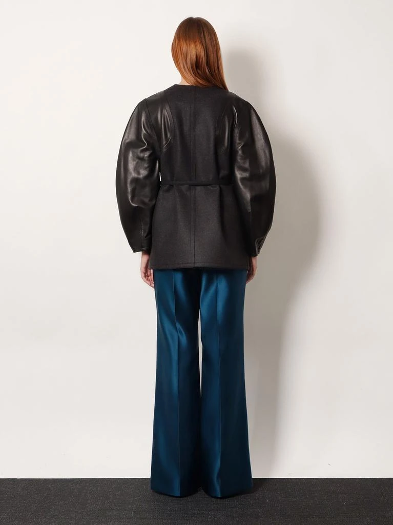 Fendi Virgin wool coat with leather sleeves 3