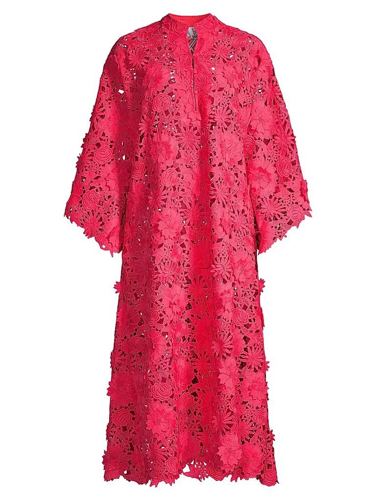 La Vie Style House Floral-Lace Caftan Midi-Dress 1