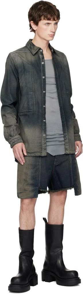 Rick Owens Gray Concordians Fogpocket Denim Shirt 4