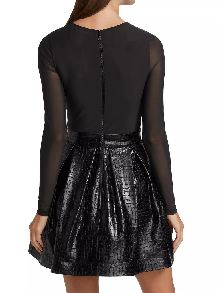 Alice + Olivia Chara Vegan Leather Party Dress 5