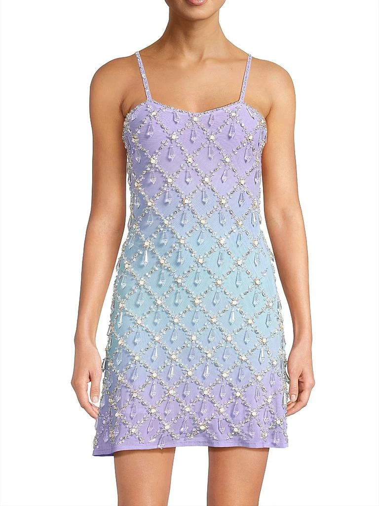 Oceanus Arabella Beaded Ombré Minidress 3