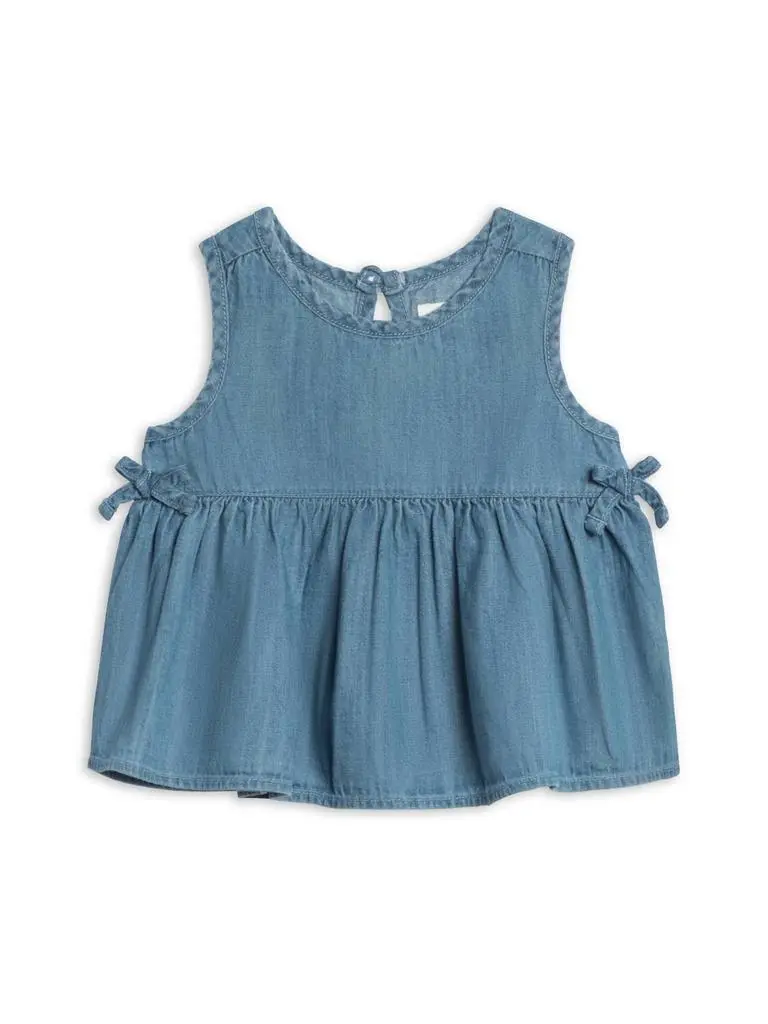 COLORED ORGANICS Colored Organics - Kids' Lana Chambray Ruffle And Bow Tank