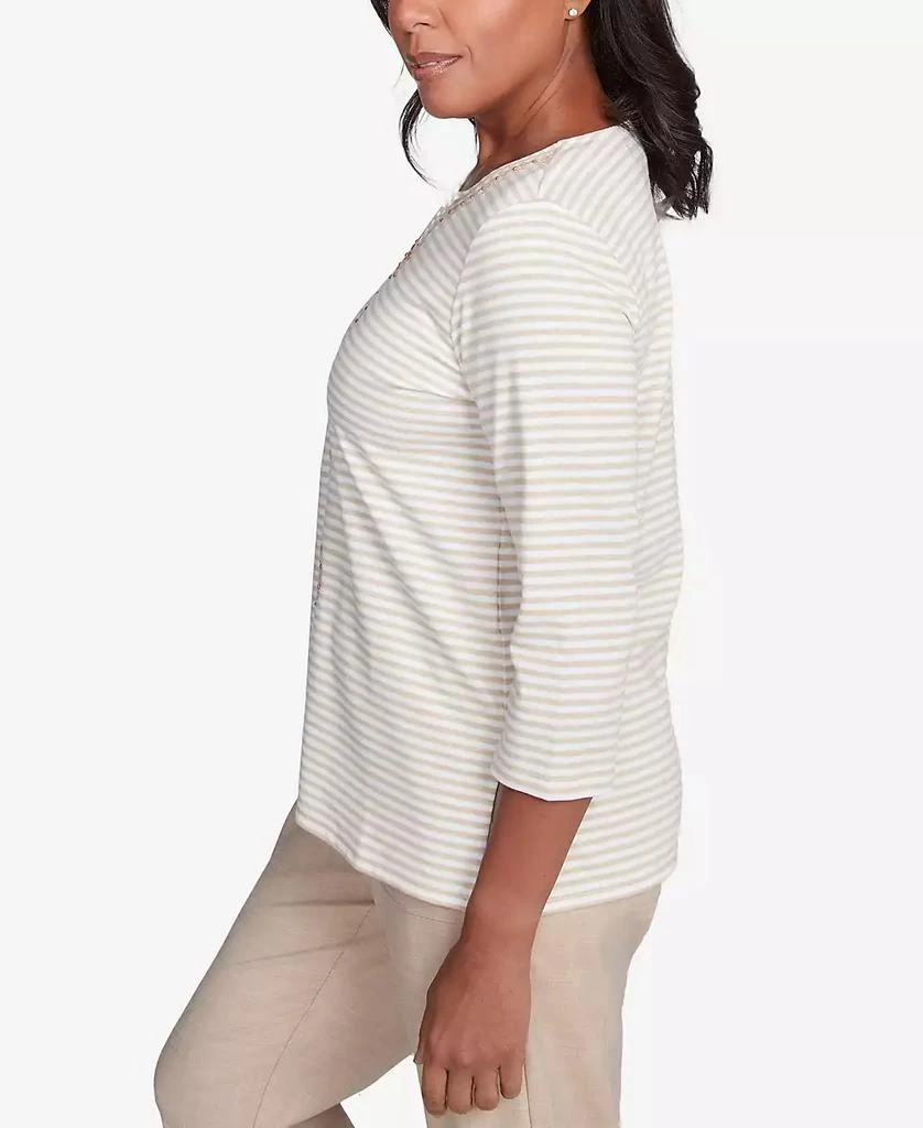 Alfred Dunner Petite Catalina Island Bold Medallion Stripe Top 3
