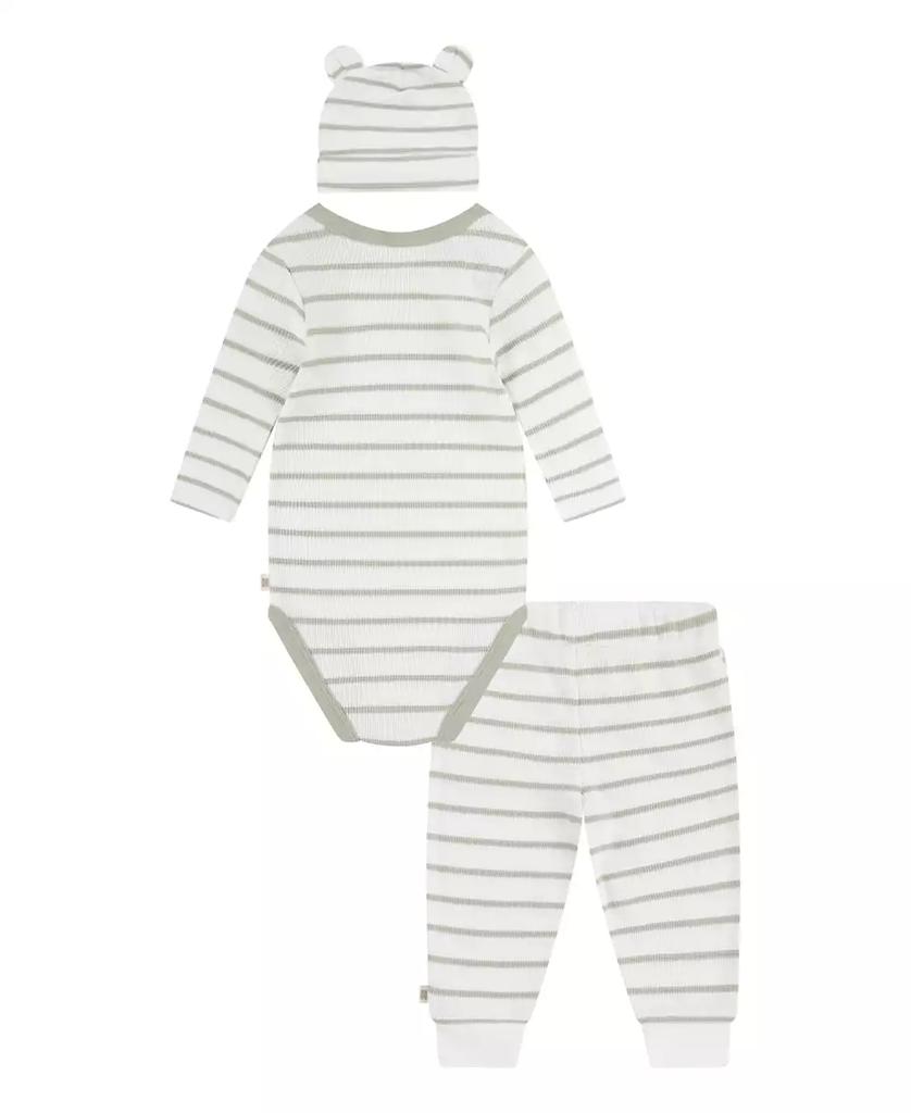 Huggies Baby Boys Cotton Waffle Bodysuit, Pants & Hat, 3 Piece Set