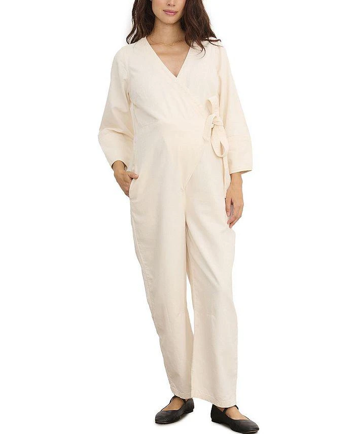 HATCH The Drapey Denim Easy-Nurse Maternity Jumpsuit
