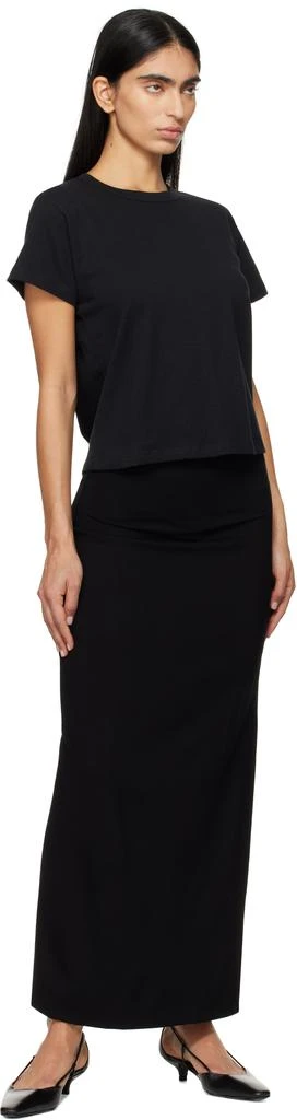 LESET Black Rio Side Slit Maxi Skirt 4