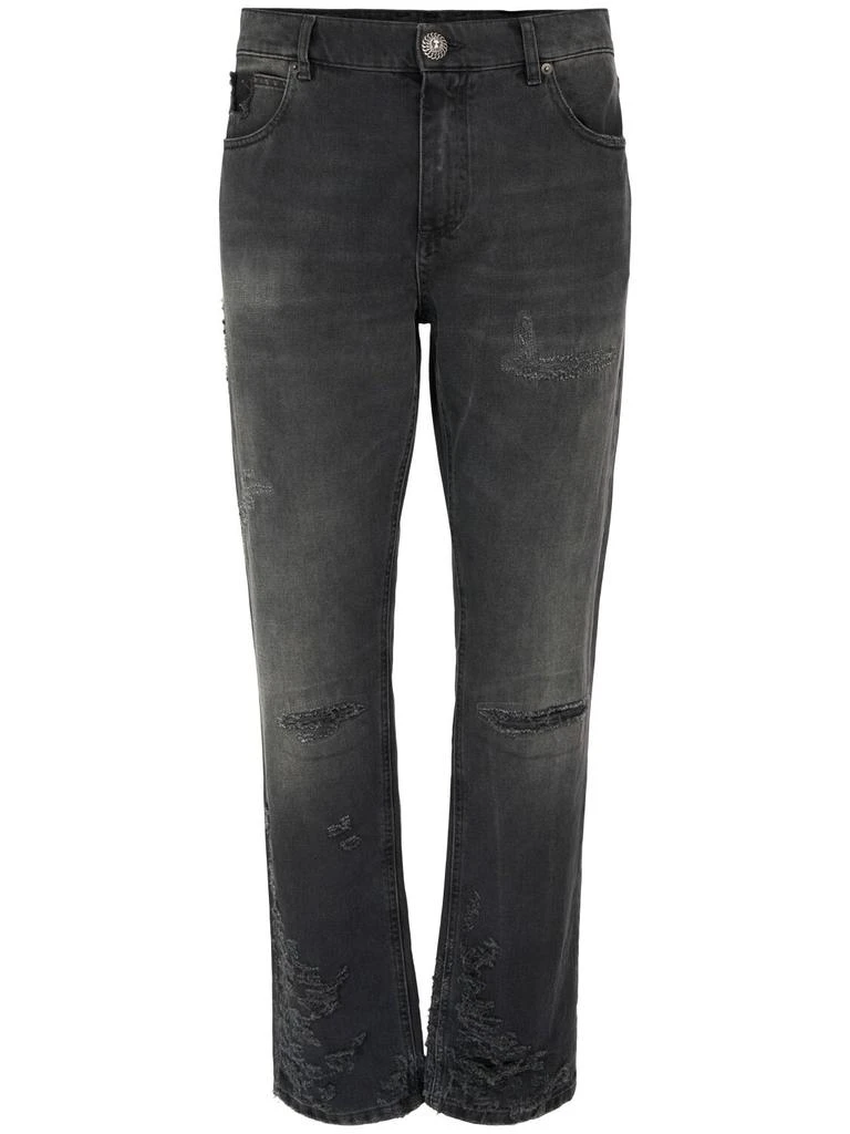 Balmain Regular Fit Destroyed Denim Jeans 1