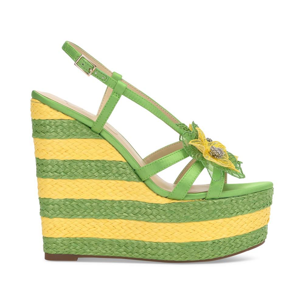 Jessica Simpson Visela Flower Detail Platform Espadrille Wedge Sandals