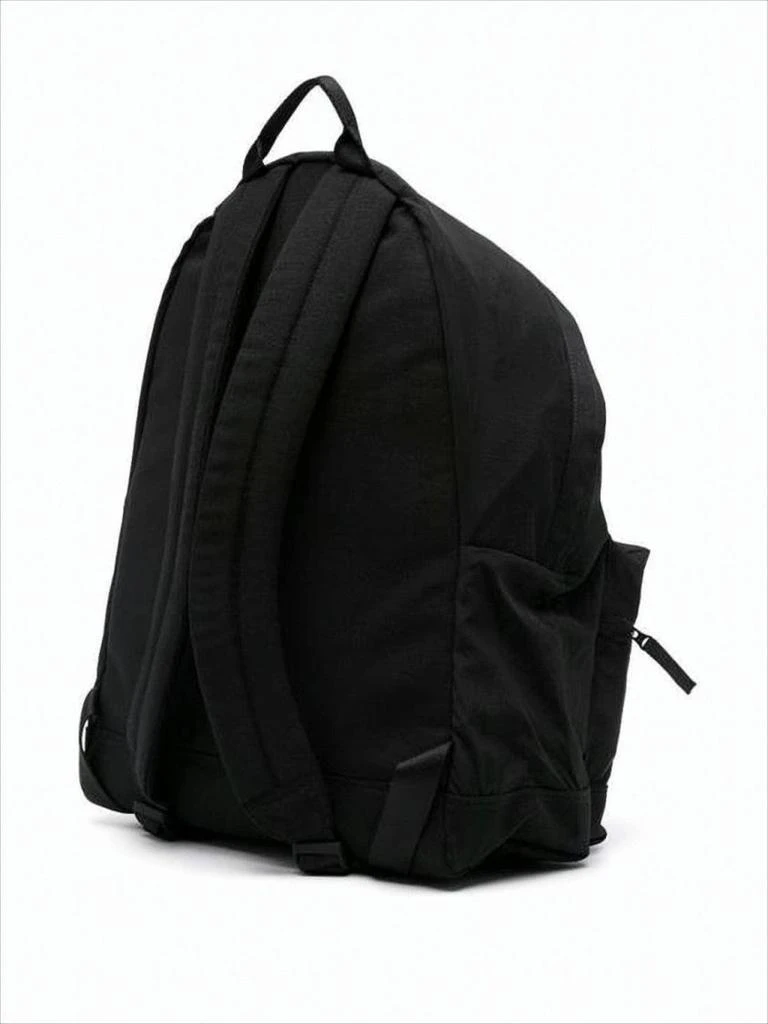 Stone Island Minimalist Black Nylon Backpack with Iconic Logo 3
