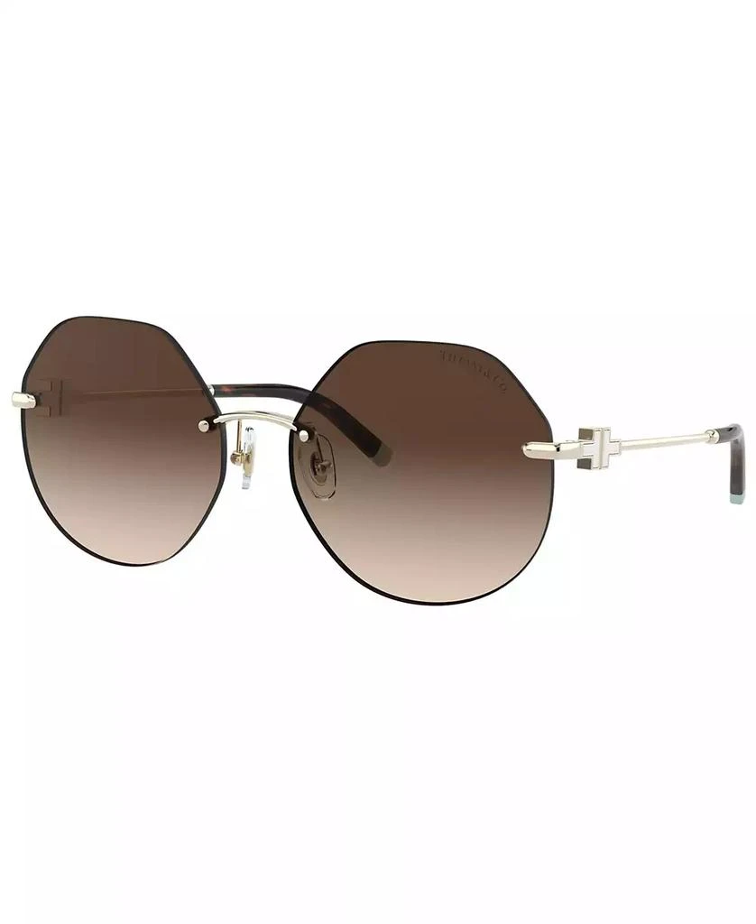 Tiffany & Co. TF3077 Rimless Geometric Sunglasses Tiffany & Co. TF3077 XL (60 - 17) with Blue lenses and Red  main image 2