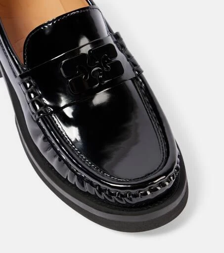 Ganni Logo faux leather loafers 6