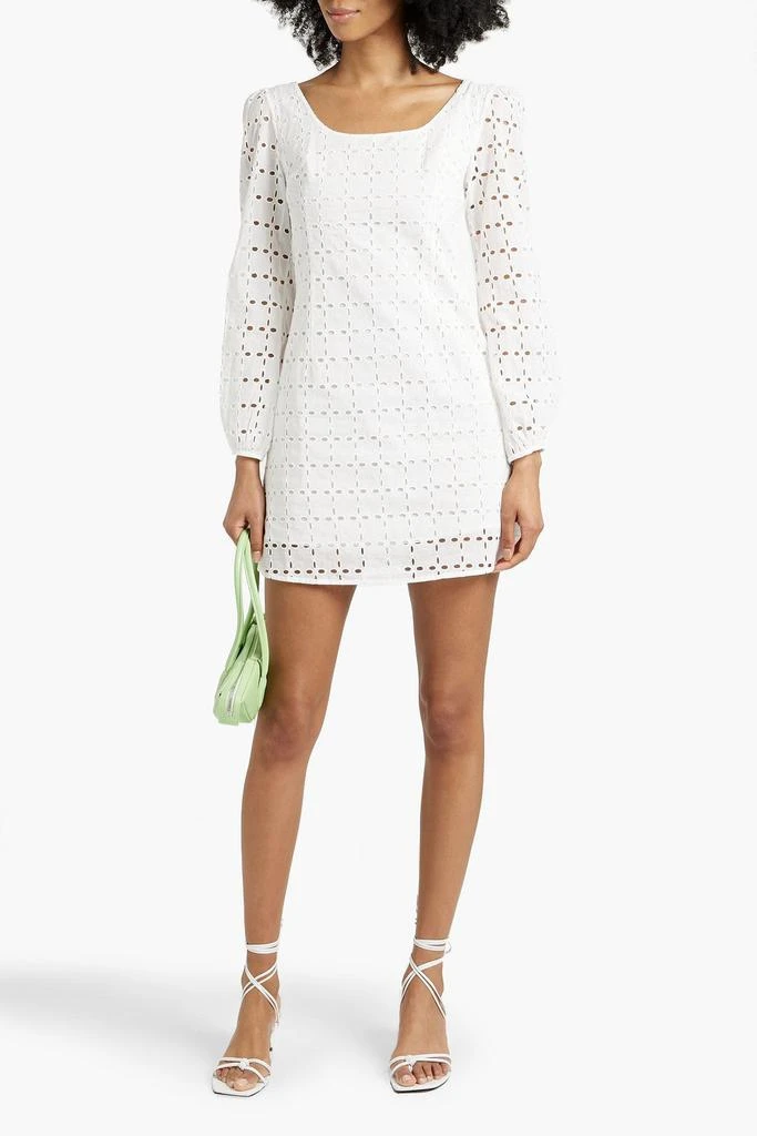 HVN Jules broderie anglaise cotton mini dress 2