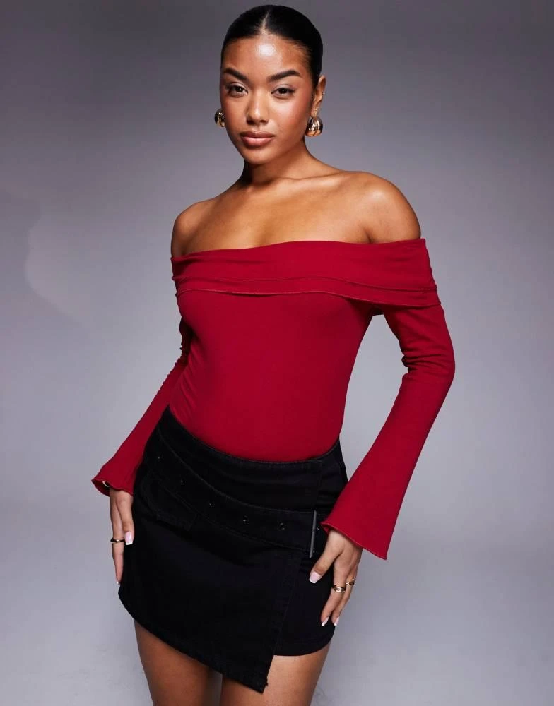 Shop Princess Polly fold detail bardot long sleeve body in burgundy on Sale  at BeyondStyle  Get 31% Off Princess Polly fold detail bardot long sleeve  body in burgundy with Limited-Time Flash