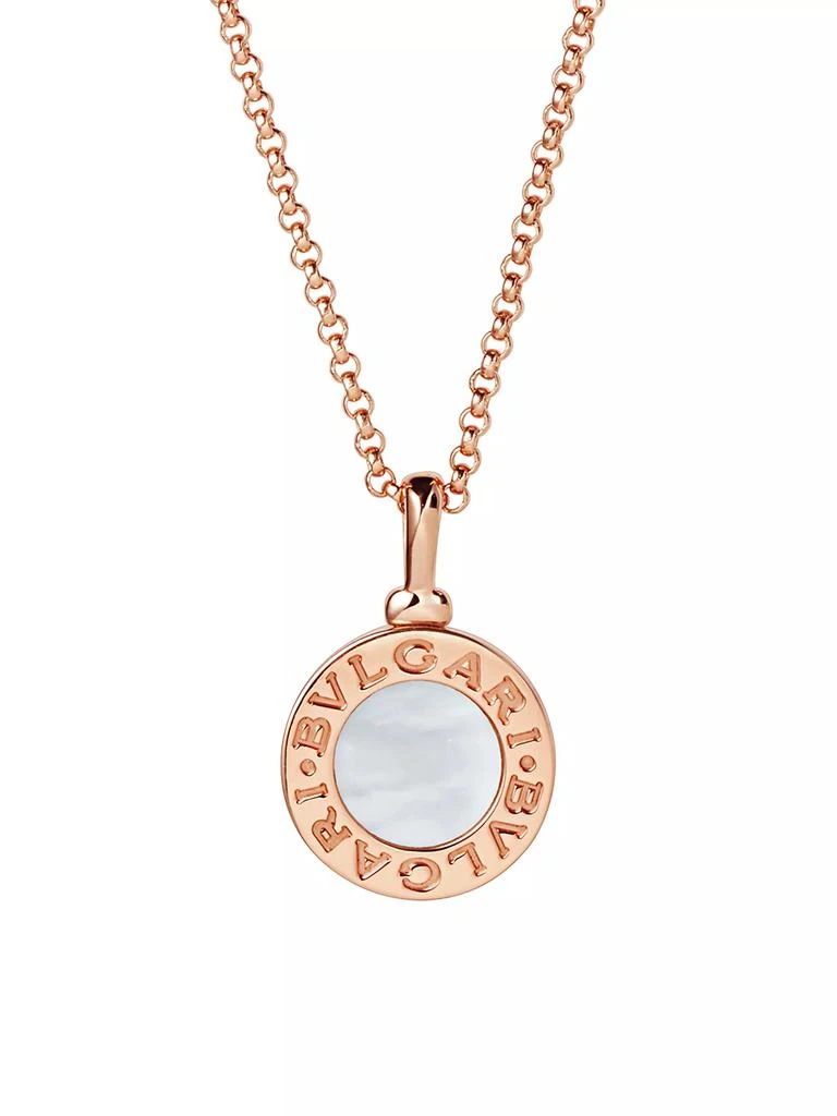 BVLGARI Classic 18K Rose Gold & Mother-of-Pearl Pendant Necklace 1