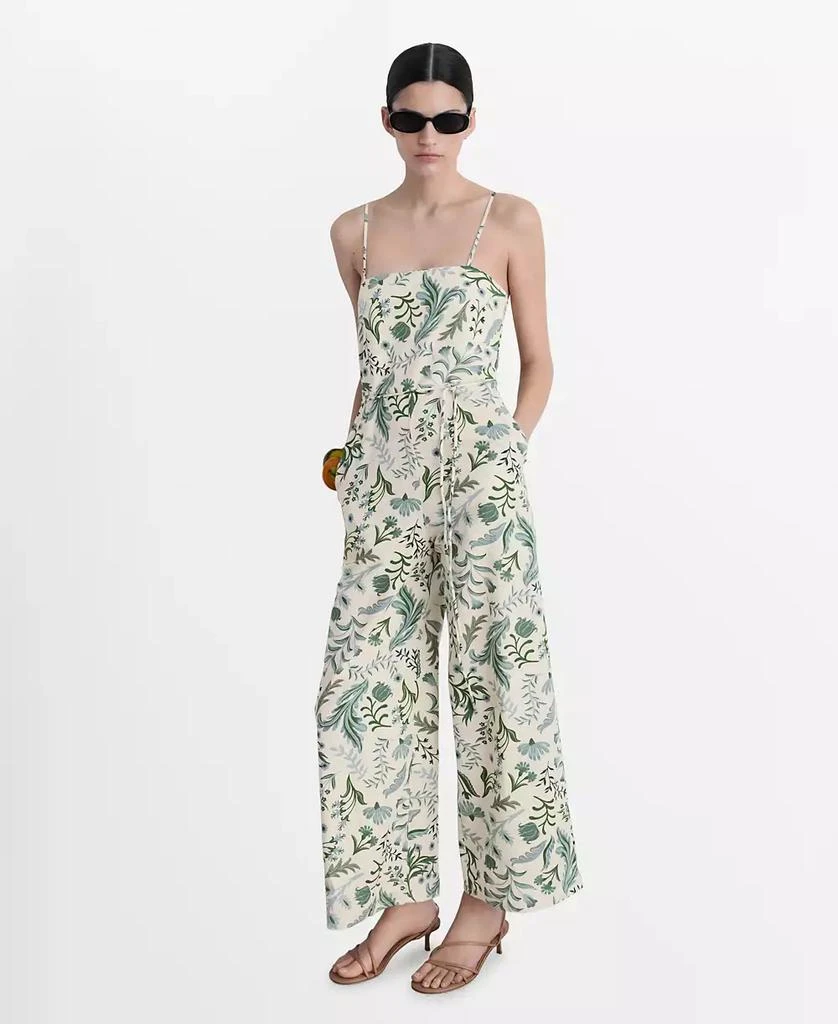 Mango Women's Printed Bow Jumpsuit 1