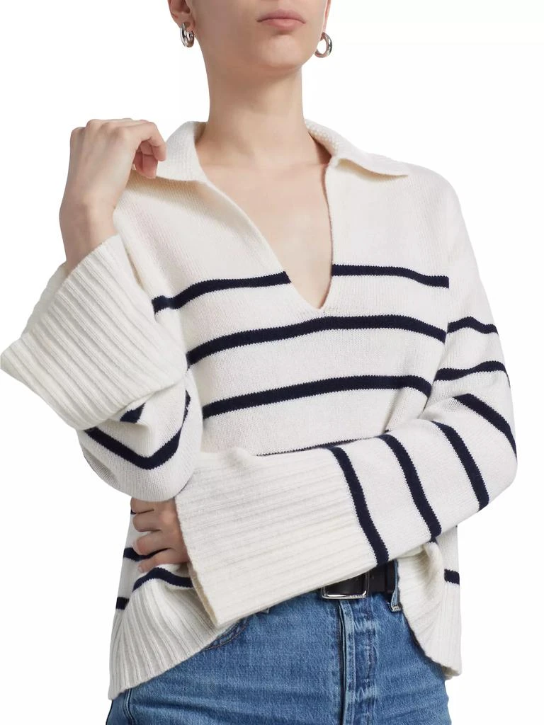 Jenni Kayne Frances Striped Cashmere Polo Sweater 6