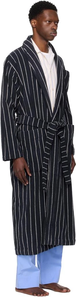 Tekla Navy Terry Classic Bathrobe 2