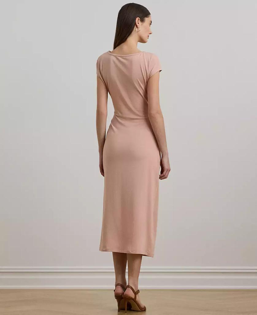 Ralph Lauren Women's Tie-Front Jersey Boatneck Midi Dress