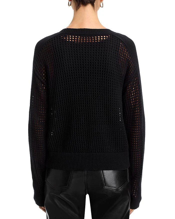 ATM Anthony Thomas Melillo V Neck Mesh Stitch Sweater 3