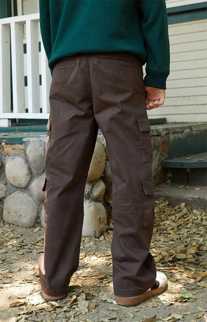PacSun Kids Stretch Brown E-Waist Porter Baggy Cargo Pants 4