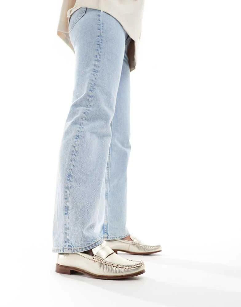 Off The Hook OFF THE HOOK LEYTON slip on loafer leather casual shoes in gold 2