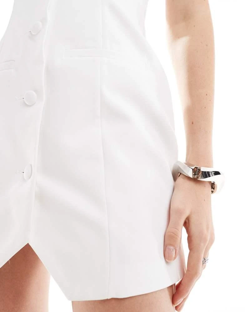 Miss Selfridge Miss Selfridge tailored halter waistcoat dress in ivory 3