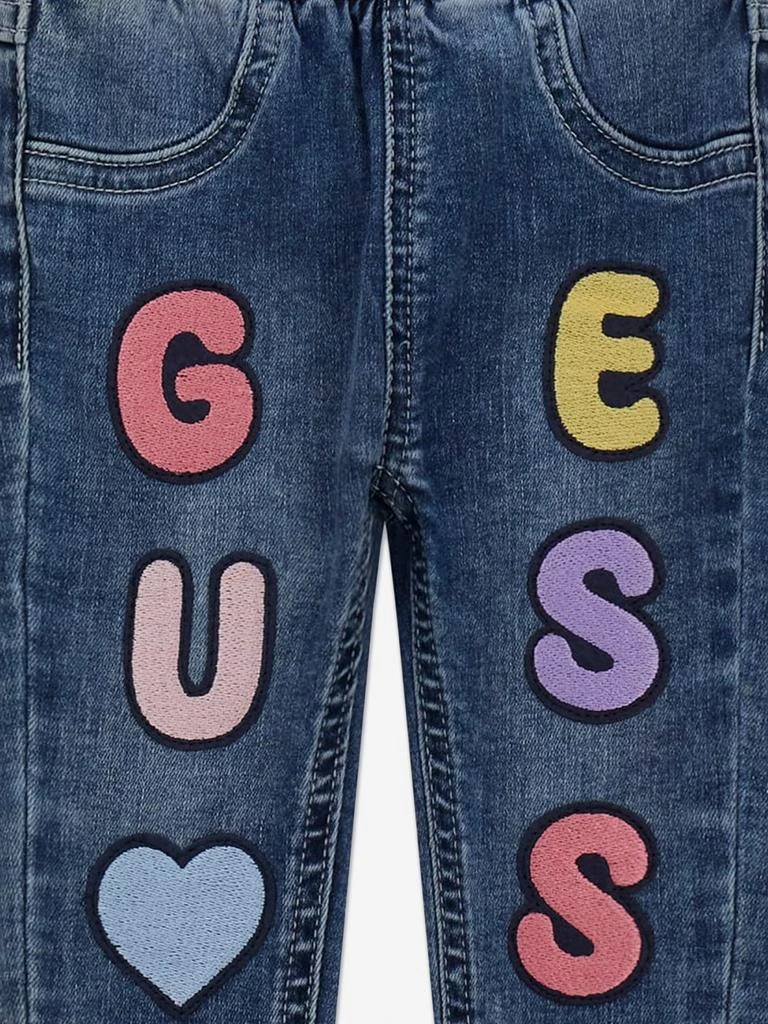 GUESS Baby Girls Stretch Denim Logo Pants in Blue 3