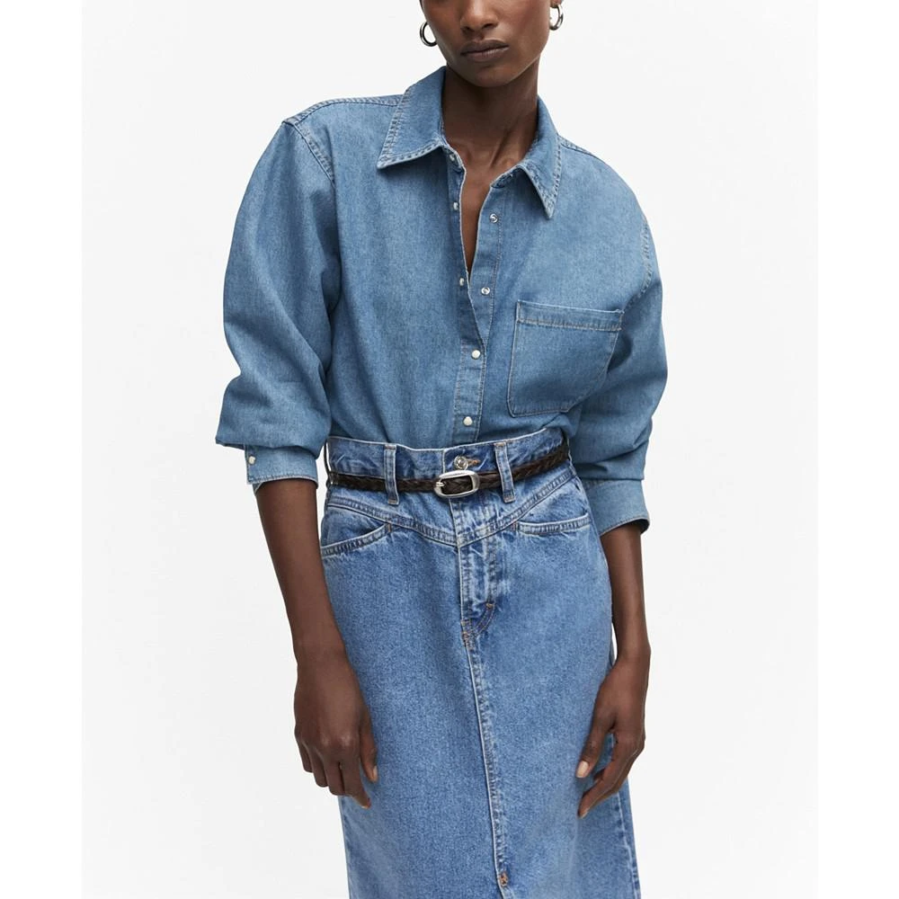 Mango Women's Pocket Denim Shirt 1