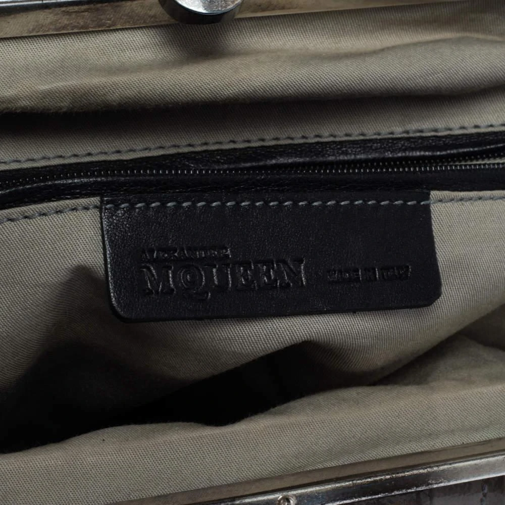 Alexander McQueen Alexander McQueen Grey Patent Leather Elvie Satchel 9