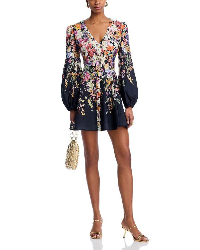 AQUA Floral Print Mini Dress - Exclusive 1