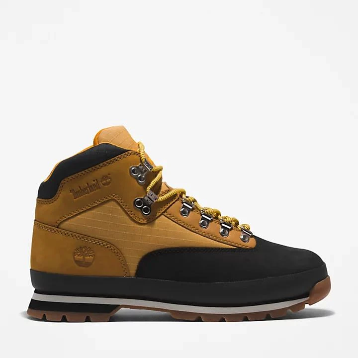 Timberland Euro Hiker Hiking Boot for Men in Black with Yellow 1
