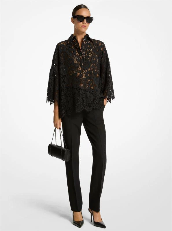 Michael Kors Cotton Blend Floral Lace Shirt 1