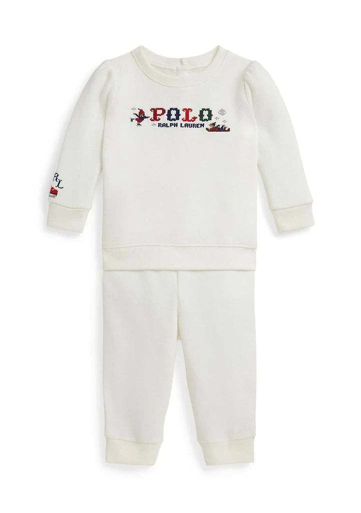 Ralph Lauren Baby Girls Logo Fleece Sweatshirt 
Pant Set