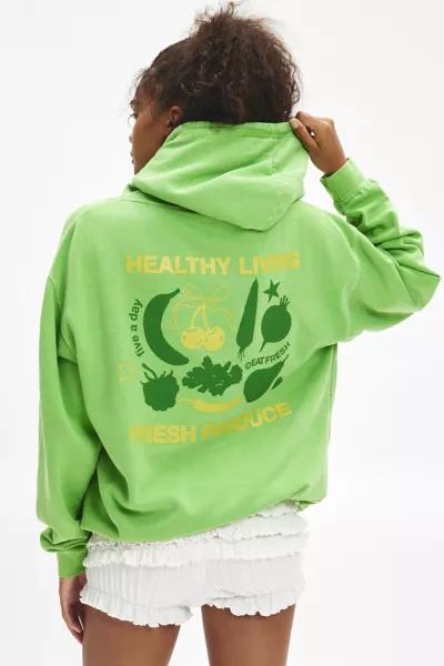 Urban Outfitters Healthy Living Graphic Overdyed Hoodie Sweatshirt