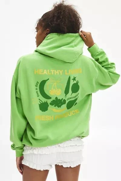 Urban Outfitters Healthy Living Graphic Overdyed Hoodie Sweatshirt 1